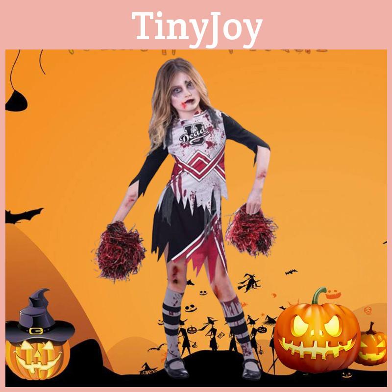 Eye-catching Halloween Girls Zombie Cheerleader Cosplay Dress For Theme Parties