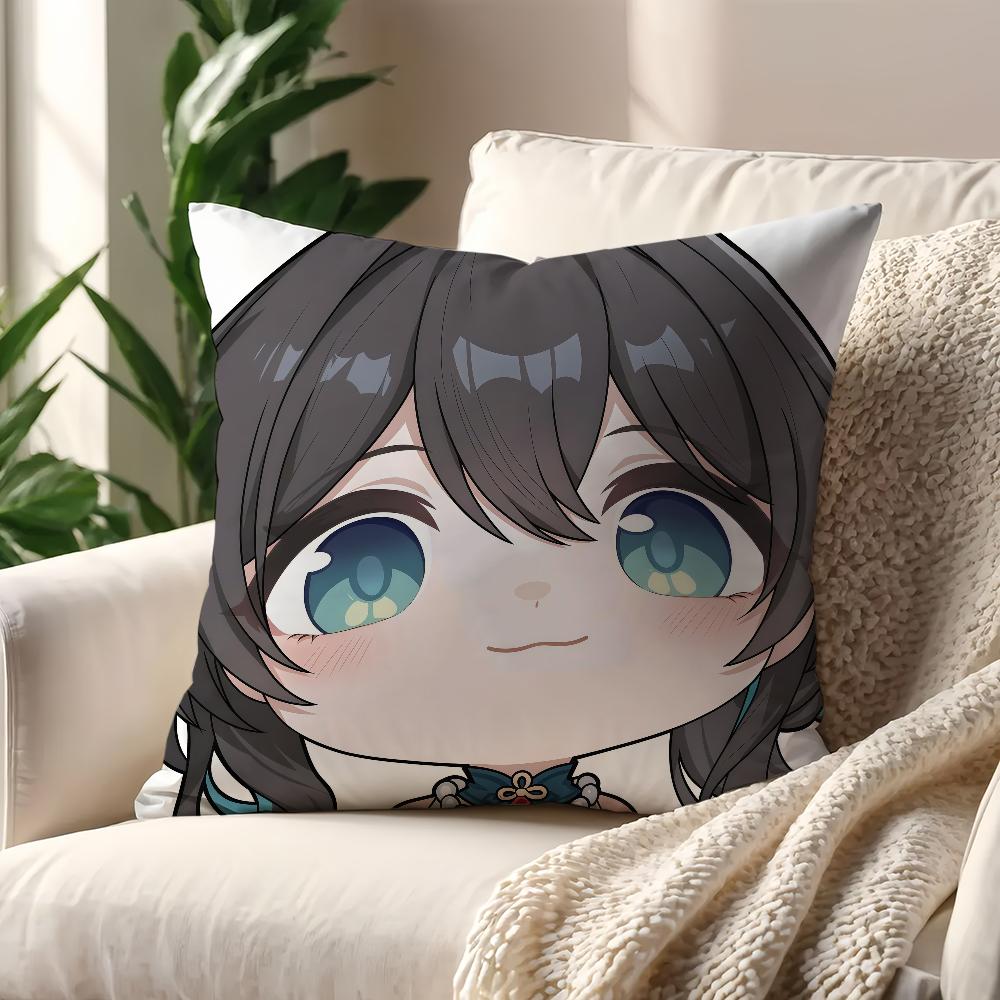 Honkai Star Rail face Cute Q-version w cushion cover Pillow Cover Decoration Room Home Sofa living Office Car Nordic Simplicity