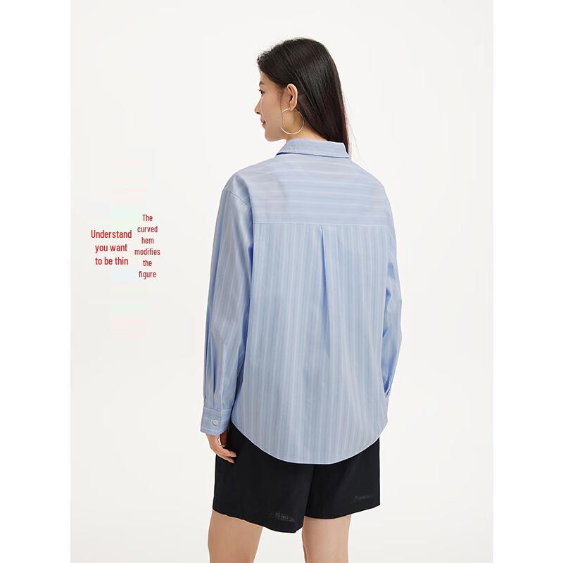 Hotwind Women's Striped Embroidered Long Sleeve Shirt