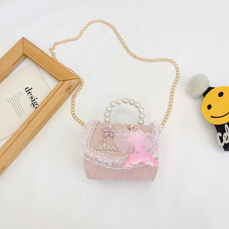 Adorable Mini Mermaid Pearl Crossbody Bag For Kids Stylish Korean Design For Everyday Use