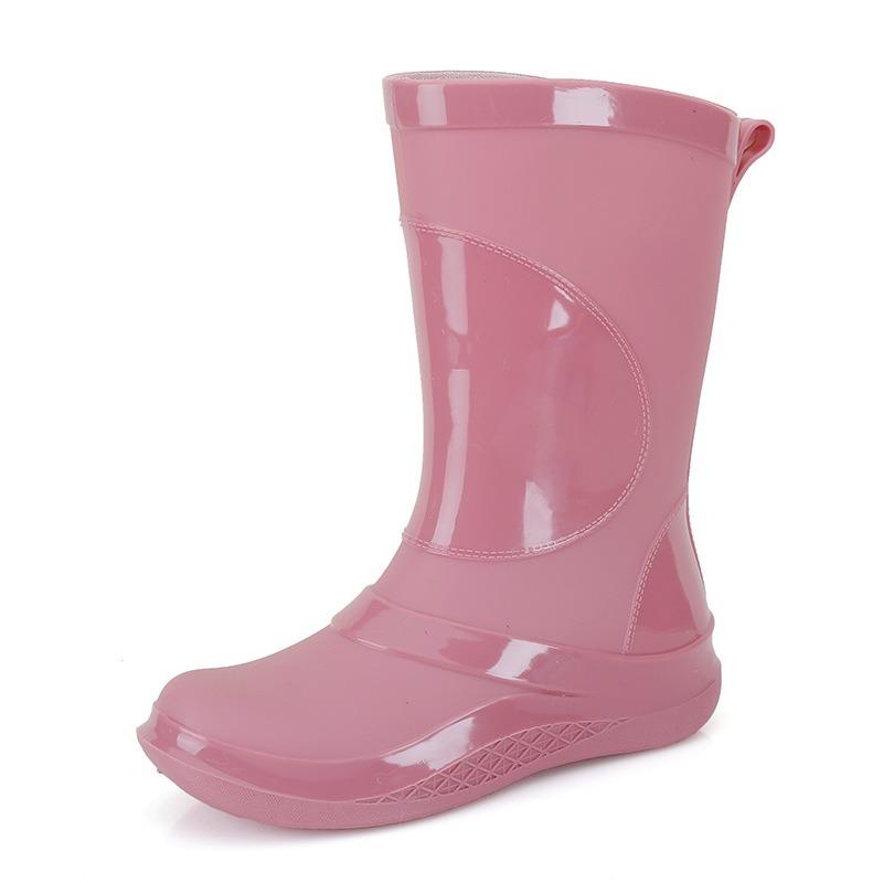 Versatile medium tube women's rain boots rainy day travel non-slip outsole rain shoes integrated forming water shoes rubber shoes women's rain shoes