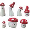 7PCS Mini Mushroom Car Rearview Mirror Accessories, Cute Mushroom Car Dashboard Decoration, Funny Automotive Interior Ornament for Women, Fits Home