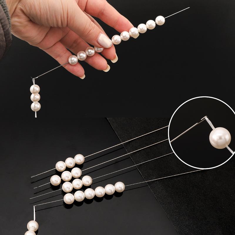 Stainless Steel Beading Needles Slim Sharp Tip With Clear Storage Tube For Diy Jewelry Making Bead Craft Projects