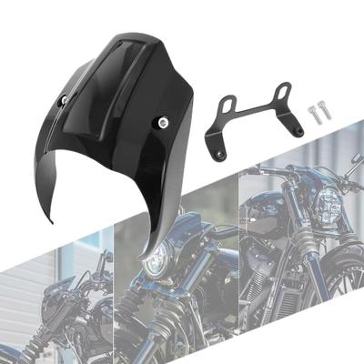 AQIMY ABS Bikini Cowl for Harley-Davidson Softail Street Bob (2018-2021) - Detachable Front Fairing with Wind and Dust Protection, Vivid Black