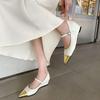 Women's Spring and Autumn 2025 Slope Heel Shoes Fashion Pointed Shallow Mouth Casual Single Shoes Trendy Versatile Flat Shoes