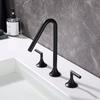 Brass Widespre Bathroom Basin Faucet Gun Grey/Brushed Gold/Rose Gold Double Handle Triple Hole Bathroom Hot And Cold Sink Faucet