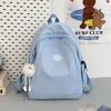 Simple Pure Color Student Backpack With Padded Shoulder Straps For Girls