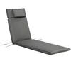 Garden Sun Lounger Cushion Replacement Soft Sunbed Reclining Chair Relaxer Pad with Pillow, Cushion ONLY - Grey