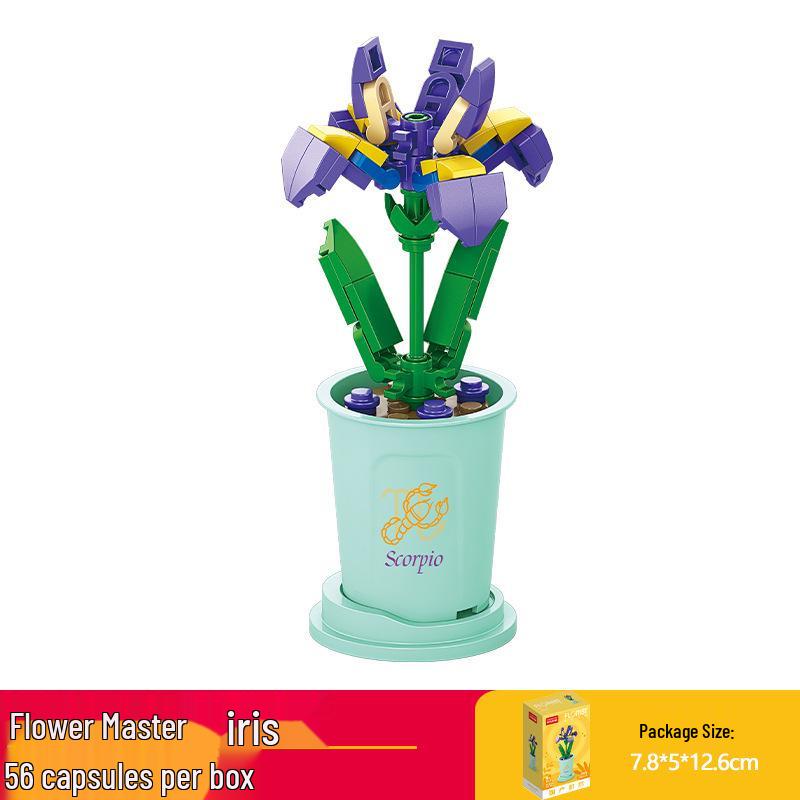 Lele Brothers Flower Building Blocks: Children's Educational Toy - Eternal Flower Jigsaw Puzzle