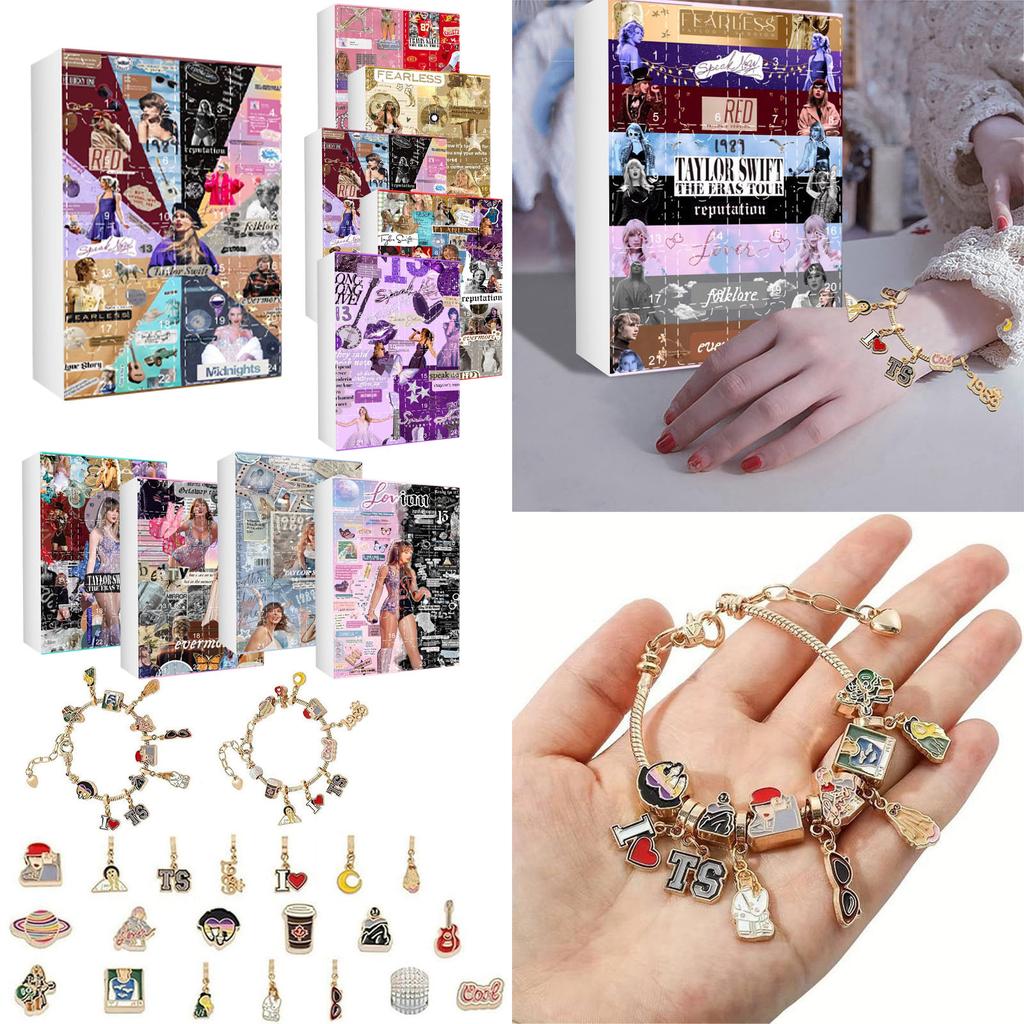 Advent Calendar Gifts, DIY Bracelet Making Kit For For Kids Adult, 24-Days Christmas Countdown Calendar Jewelry Gifts