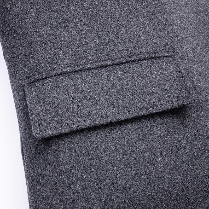 FAPAI Men's 2-in-1 Cashmere Blend Wool Coat with Detachable Down Liner