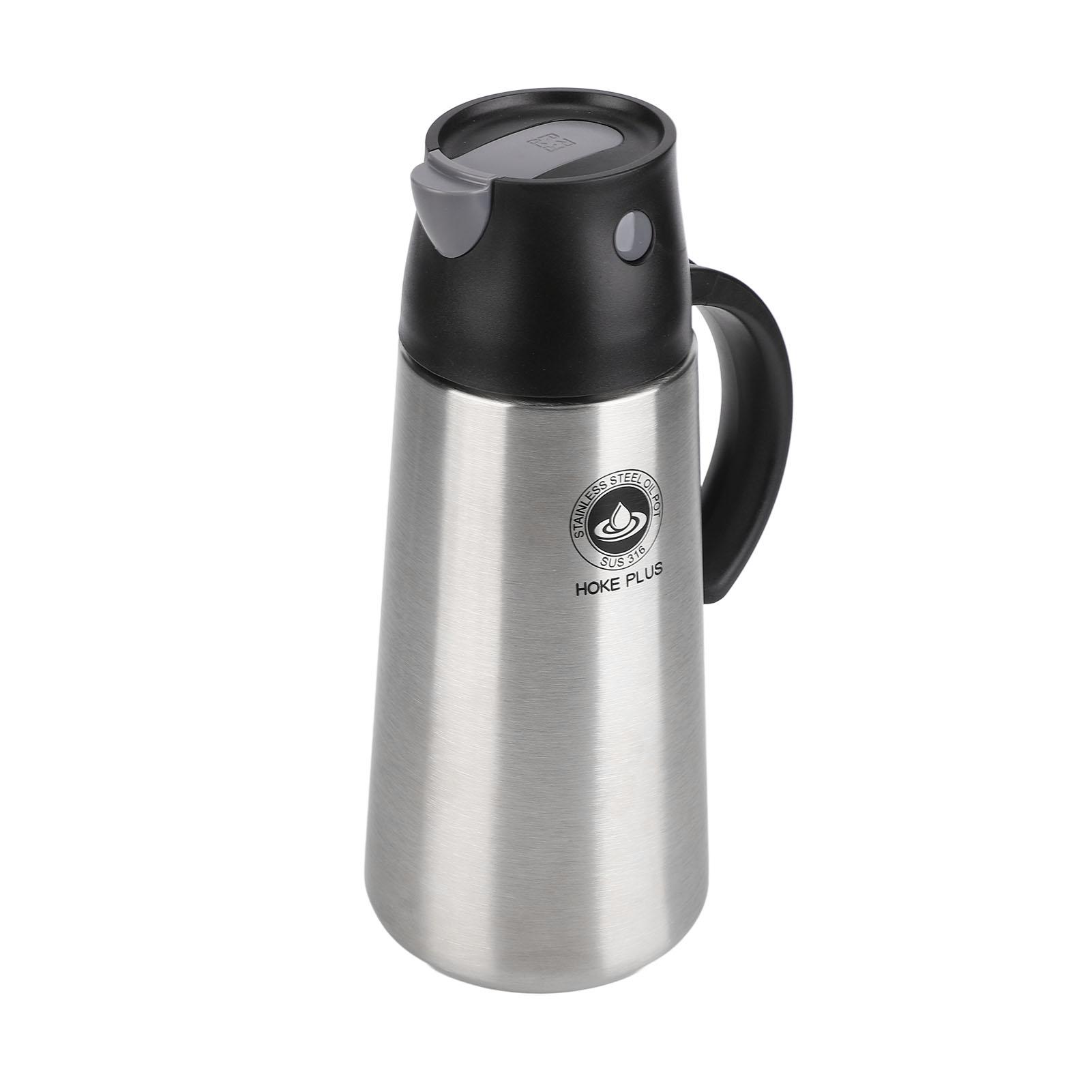 

Stainless Steel Oil Container Pot 750ML Auto Flip Oil Dispenser Bottle Opaque and Antioxidant Oil Pot for Kitchen Black L чёрный