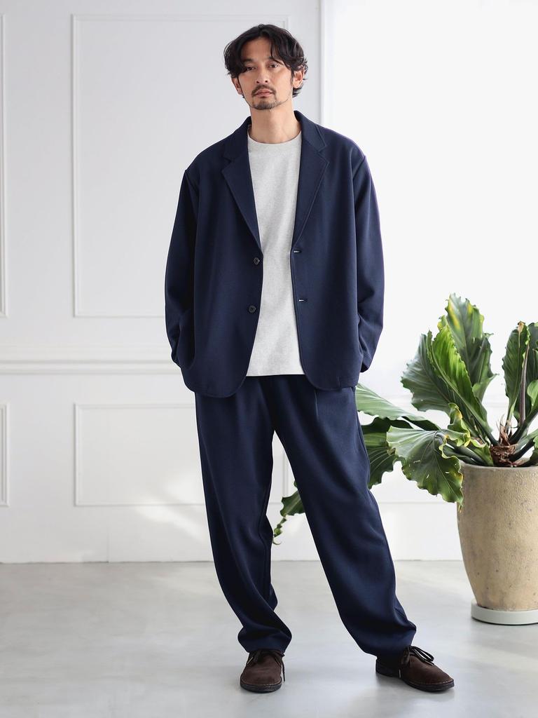 B:MING LIFE STORE by BEAMS Men's Double-Face Pear-Textured Jacket, Navy, Size S_92160083803