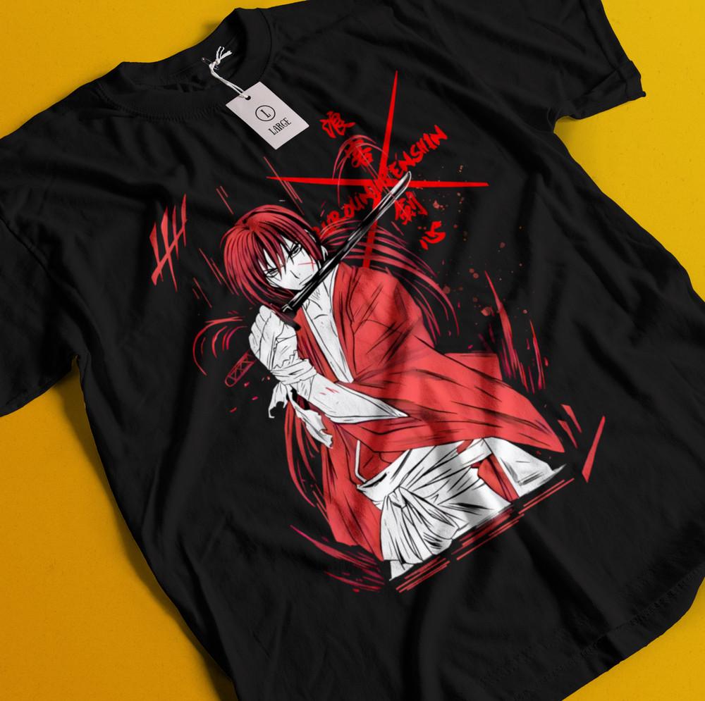 

Rurouni Kenshin Shirt Samurai Himura T-Shirt Makoto Shishio Aoshi Saito Hajime XL