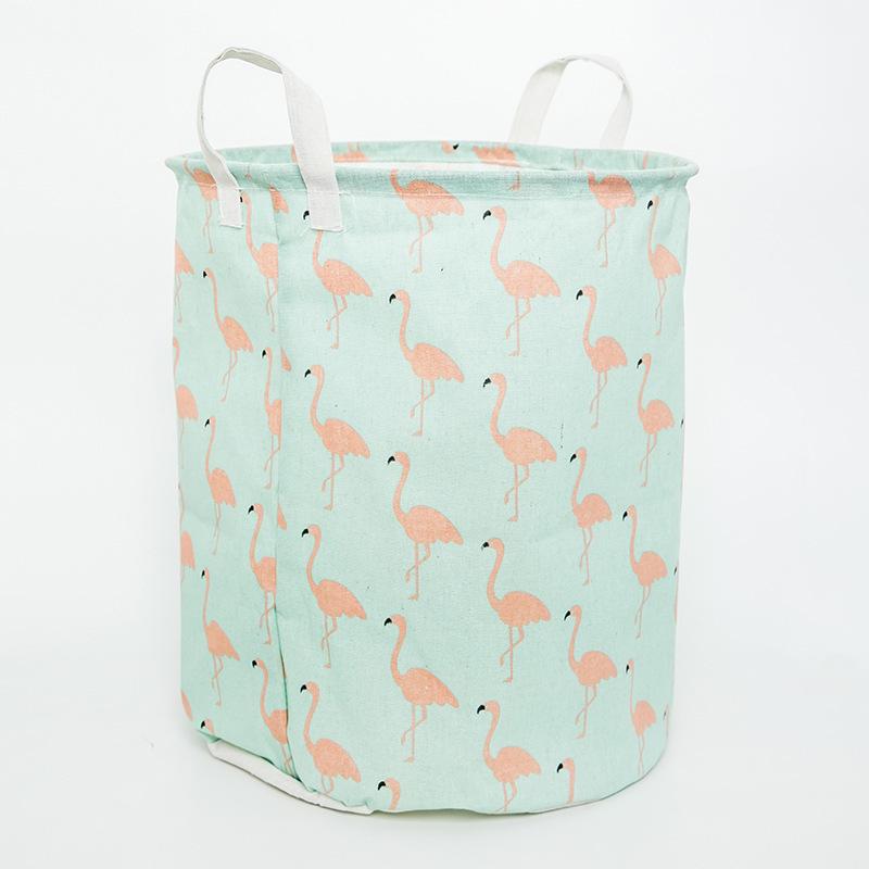 Cotton Linen Round Laundry Hamper – Large Capacity Handheld Storage for Clothes, Toys, and Sundries.