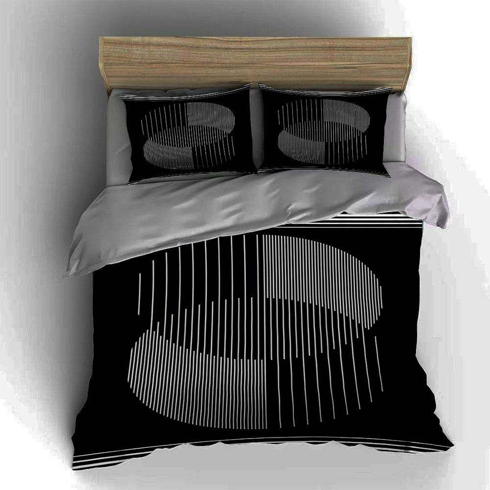 Striped abstract semicircles Bedding Duvet cover sets Duvet covers Pillowcases gifts (1 * Duvet Cover 2 * Pillowcases, without duvet insert)
