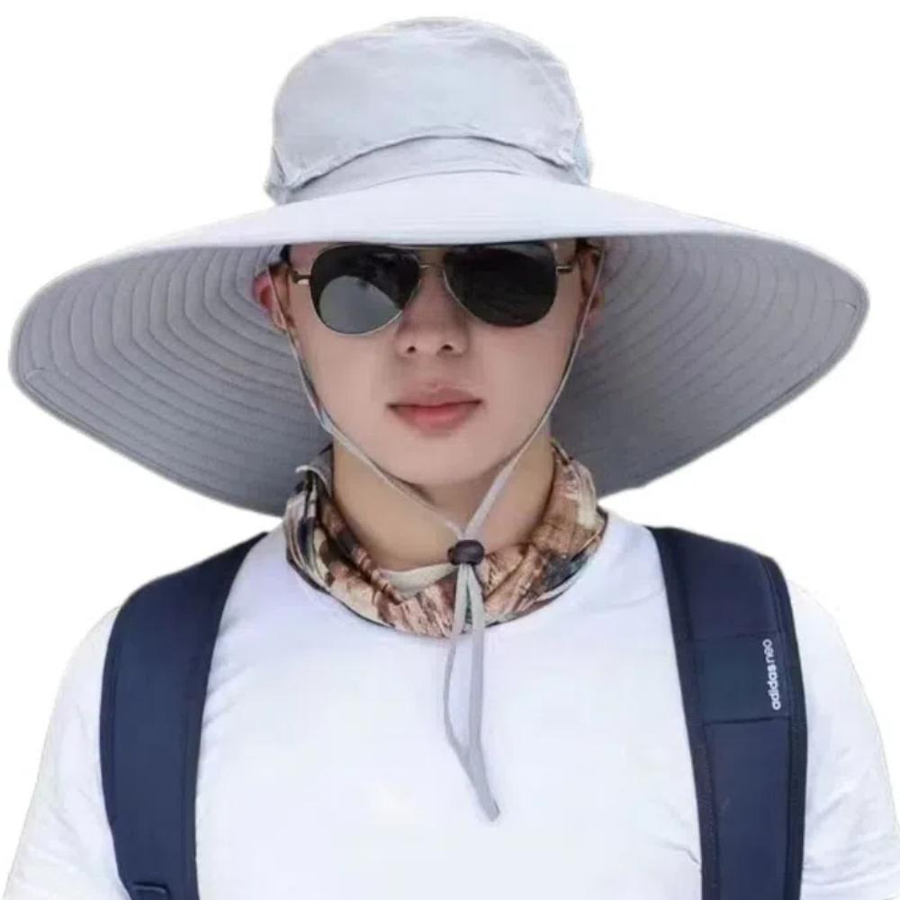 Detachable Hat Top Large Brim Sun Hat Foldable Sun Protection Hat Sports Fisherman Hat  Man