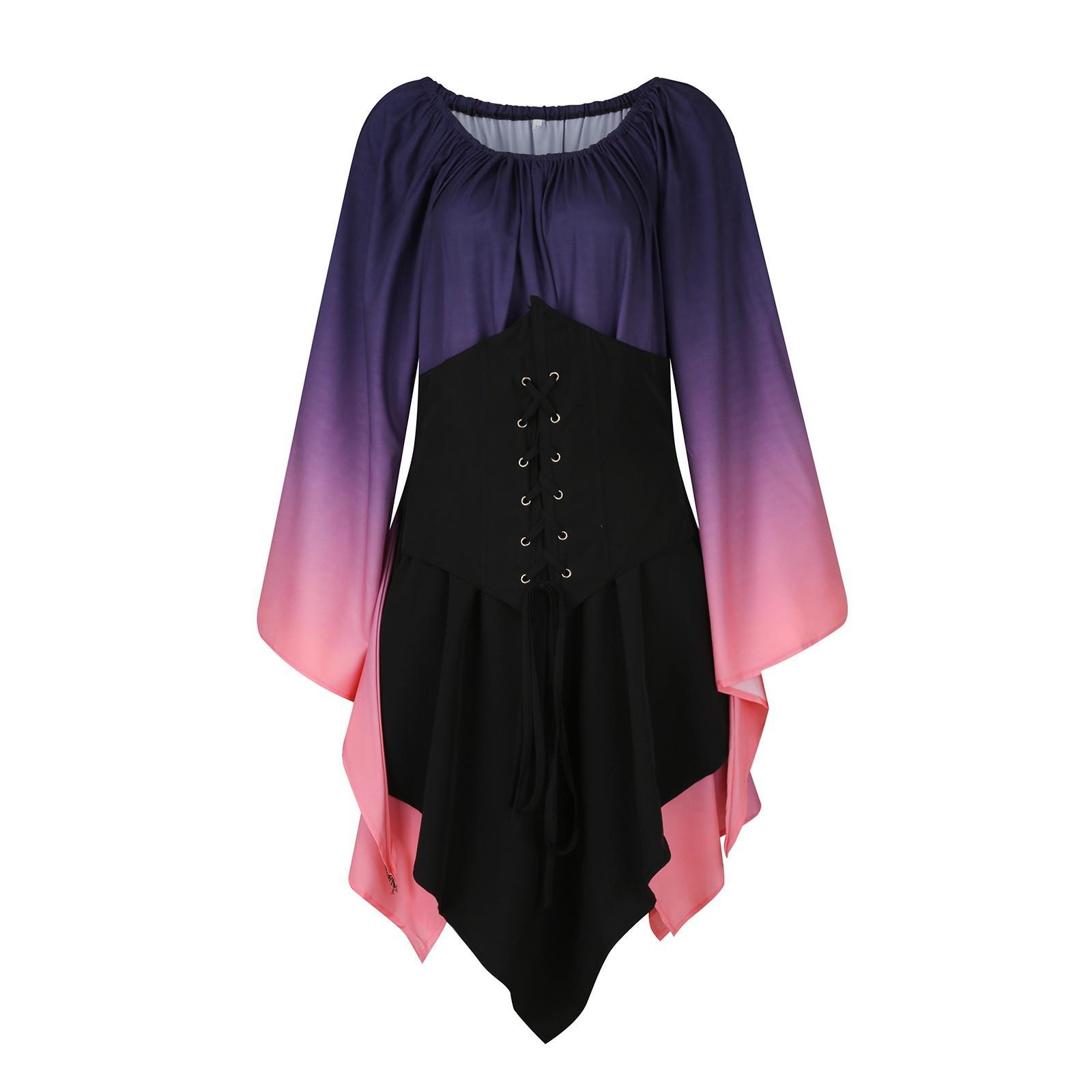 Женское модное винтажное платье с длинным рукавом — фото 4