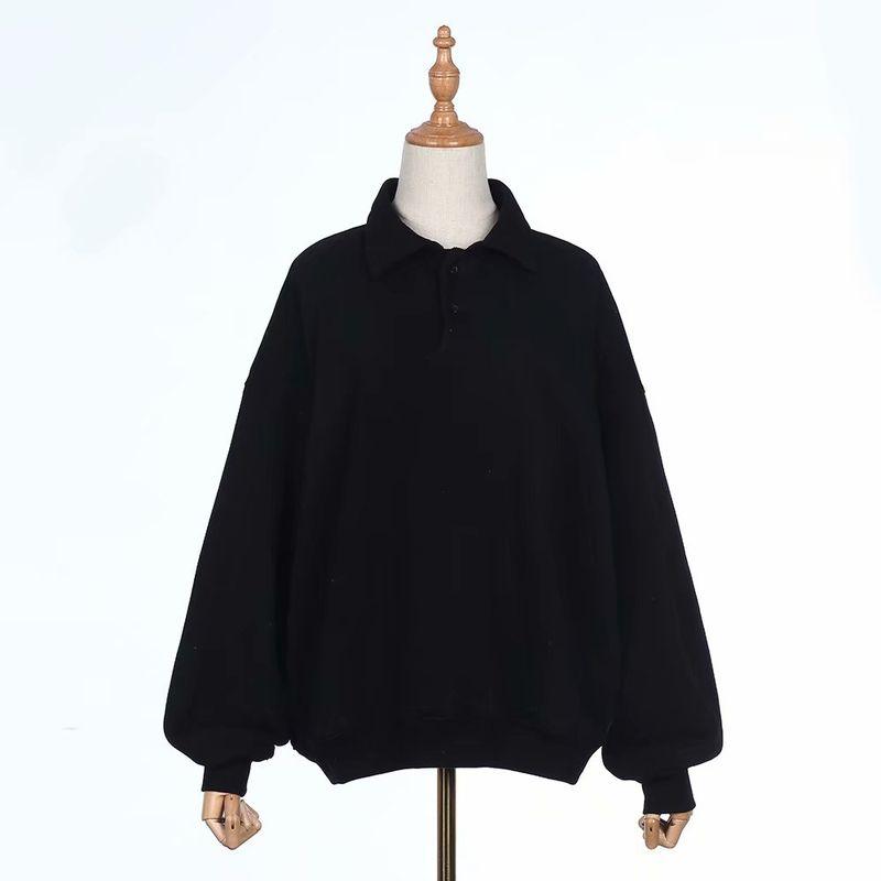 

Свитер Европейский и американский Инс Свободный плечевой свитшот Пуловер Black All yards