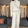 Women's Pure Wool Cable Knit Sweater Set - Autumn/Winter 2025 Trend: Loose, Thick, Round Neck, Long Sleeve.