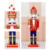 Decorative 36cm King Nutcrackers with Royal Scepter Wood Figurine Christmas Puppet Toy Collectible Ornament Gift