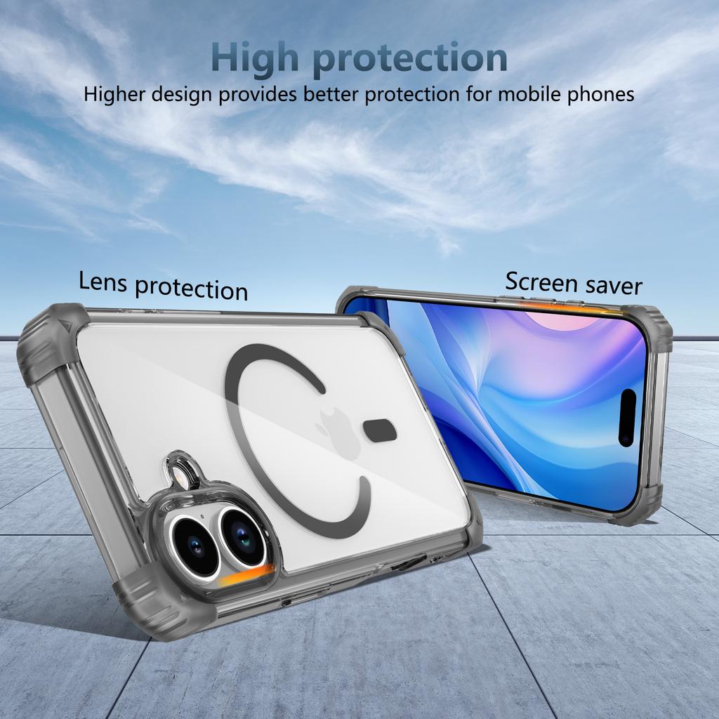 Clear Arylic Protective Case for Iphone 17 Pro Max 16 15 Plus 17 Air 12 13 14 Pro Iphone17 Iphone16 Wireless Charging Cases