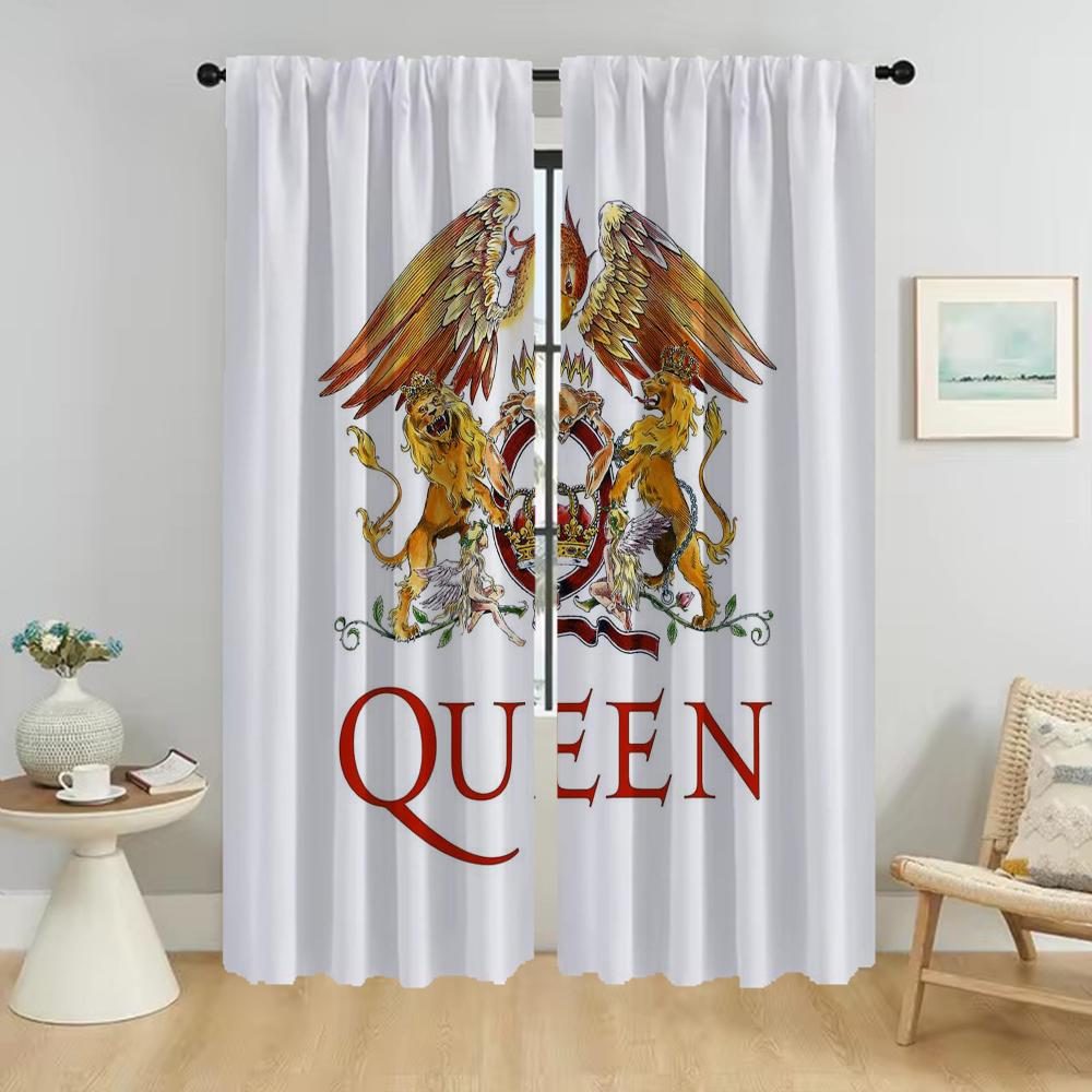 Kitchen Curtains for Living Room Rock-Queenes Shades Halloween Decoration Window Curtain Partition Home Interior Curtains Camera