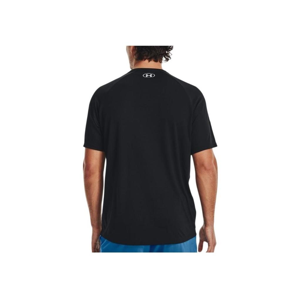 Under Armour Velocity Logo Print Round Neck Training Short Sleeve T-Shirt Men Tops Black 1377141-001