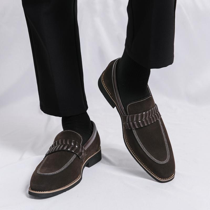 Matte leather men's shoes Fashionable British design style Daily Office Business Party Outdoor street walking adult shoes 38-48