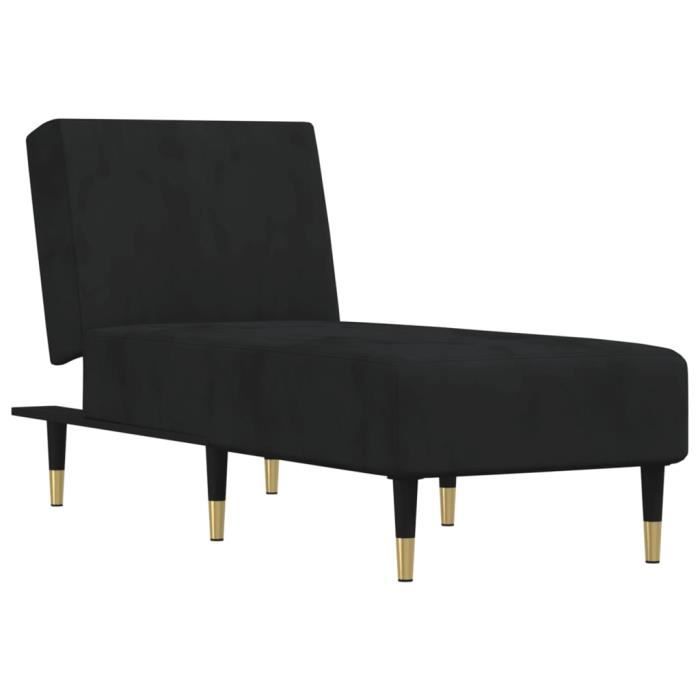 VidaXL Chaise Longue Black Velvet 352805