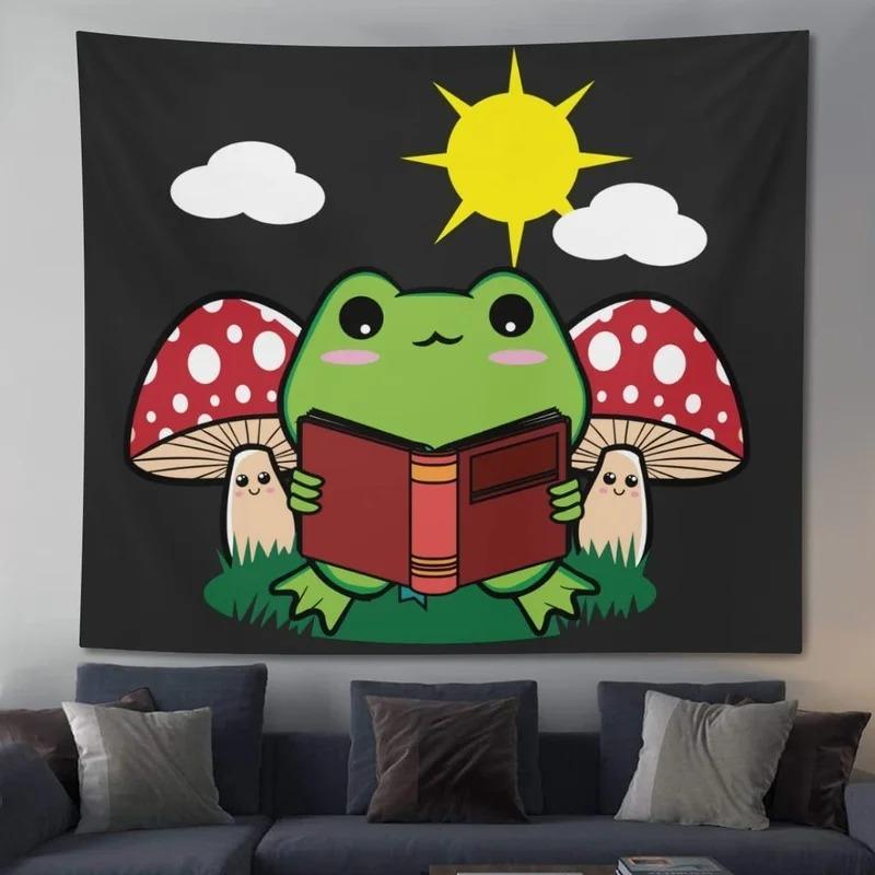 Cute Cartoon Frog Decorative Tapestry Home Wall Decor Office Living Room Tapestry
