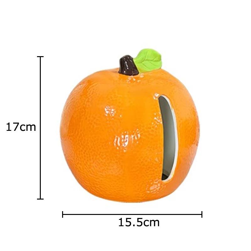 Orange Fruit Shape Ceramic Tissue Box Coffee Table Desk Decoration Simulated Tangerine Tissue Box Bedside Table Paper Towel Case