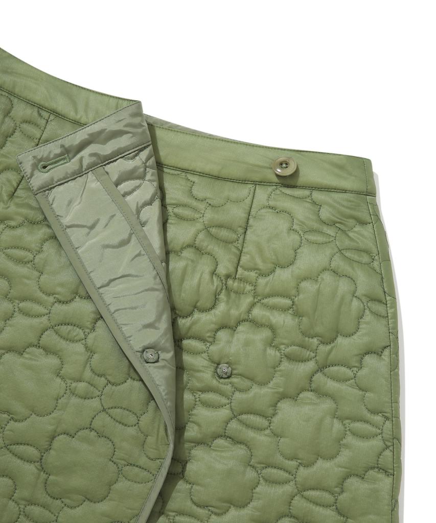 Covernat Woman Cloverheart Quilted Wrap Mini Skirt Olive