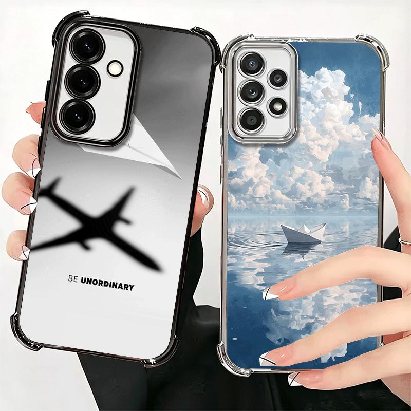 Papierflugzeugboot Traum Weiche Handyhülle Für Samsung A17 A27 A07 A37 A57 A16 A56 A15 A55 A14 A54 A13 A53 A26 A36 A25 A35 A24 A3