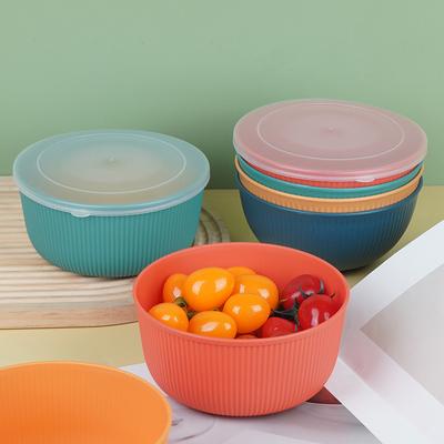 Vertical-Stripe Creative Homeware High-Capacity Stylish Food Storage Bowl