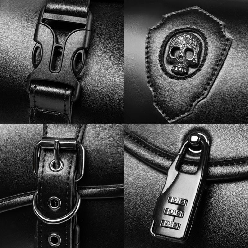 Motorcycle Tool Bag Travel Luggage Storage Bag Punk Style PU Side Bag Over Saddles Bags Motorbike Retro Style Saddlebag