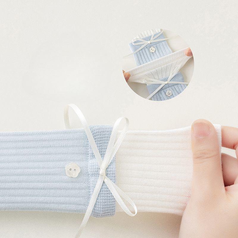 3pairs Girls Summer Thin Mesh Socks | Princess Style Calf/Knee-High Socks with Bowknot - Kids Girls Breathable Netting Stockings