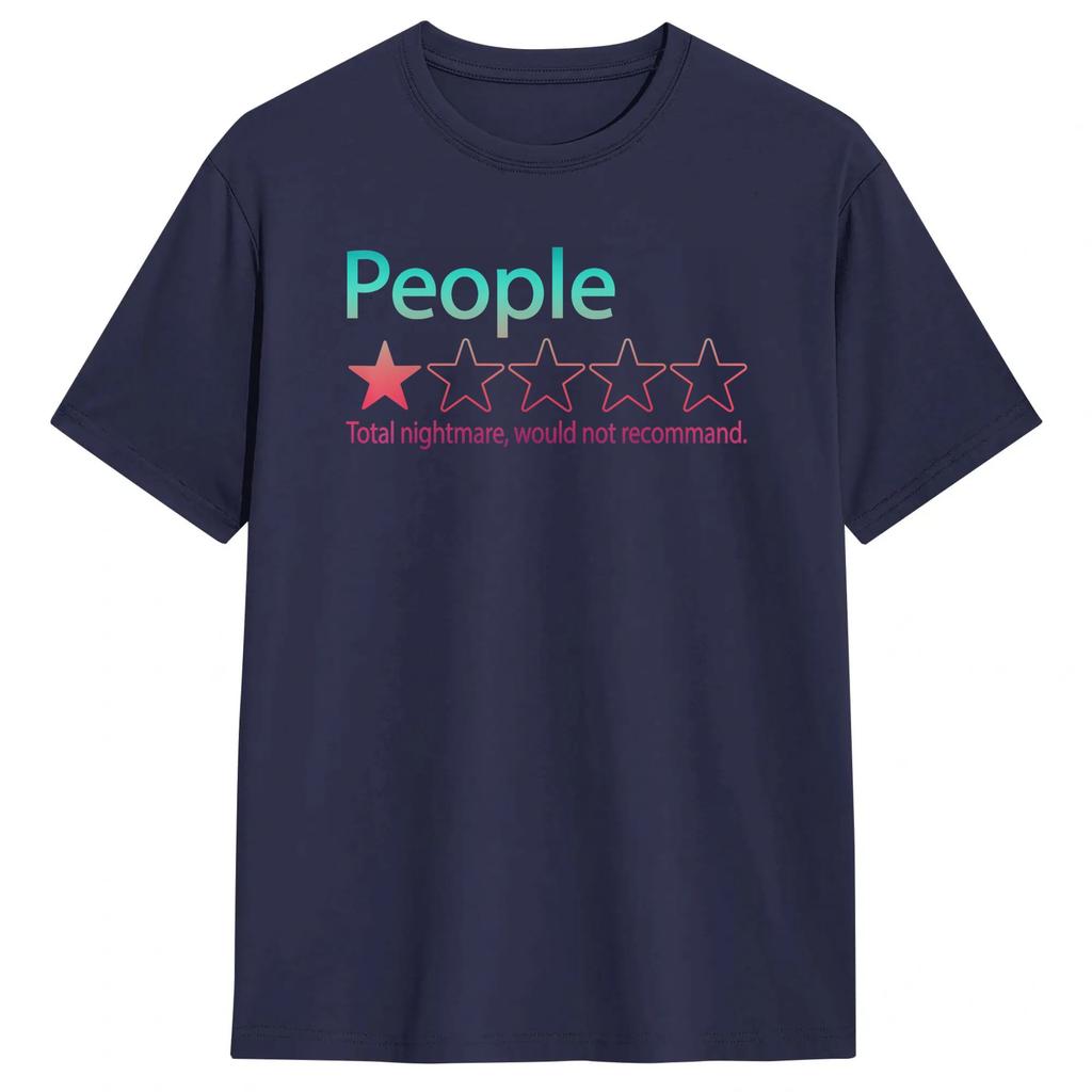 People Would Not Recommend One Star Total Nightmare Pure Cotton T Shirt For Men Summer T Shirts Crew Neck Tees Plus Size Tops