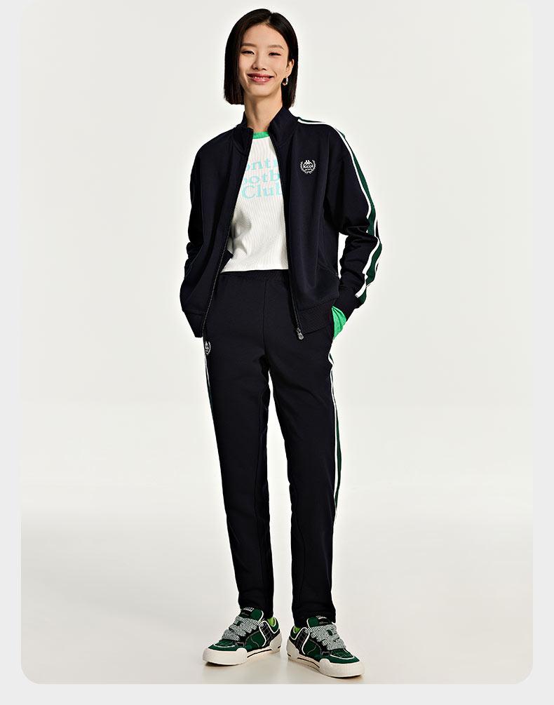 Kappa Back To Back Spring and Autumn New Sportswear Women's Stand Up Collar Hoodie Top Jacket Trendy