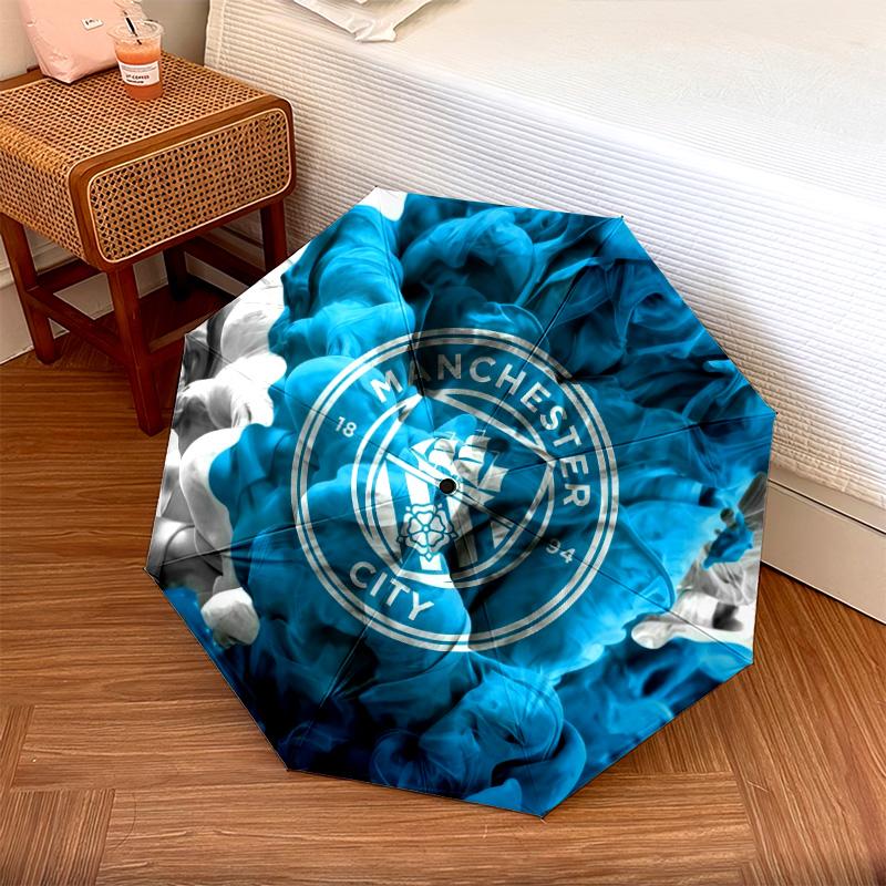 Manchester City Football Club2pattern, automatic folding umbrella, portable and foldable design, 8 ribs, a Christmas or birthday gift.