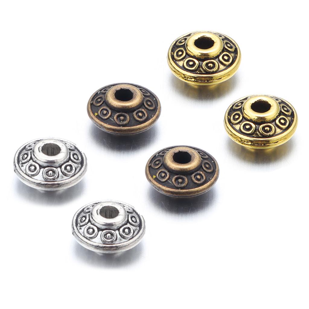 50 Stück/Los 6,5x3,5mm Vintage Legierung Abstandshalter Perlen Metallperlen Lose Perlen Für Schmuckherstellung DIY Armband Halskette Zubehör