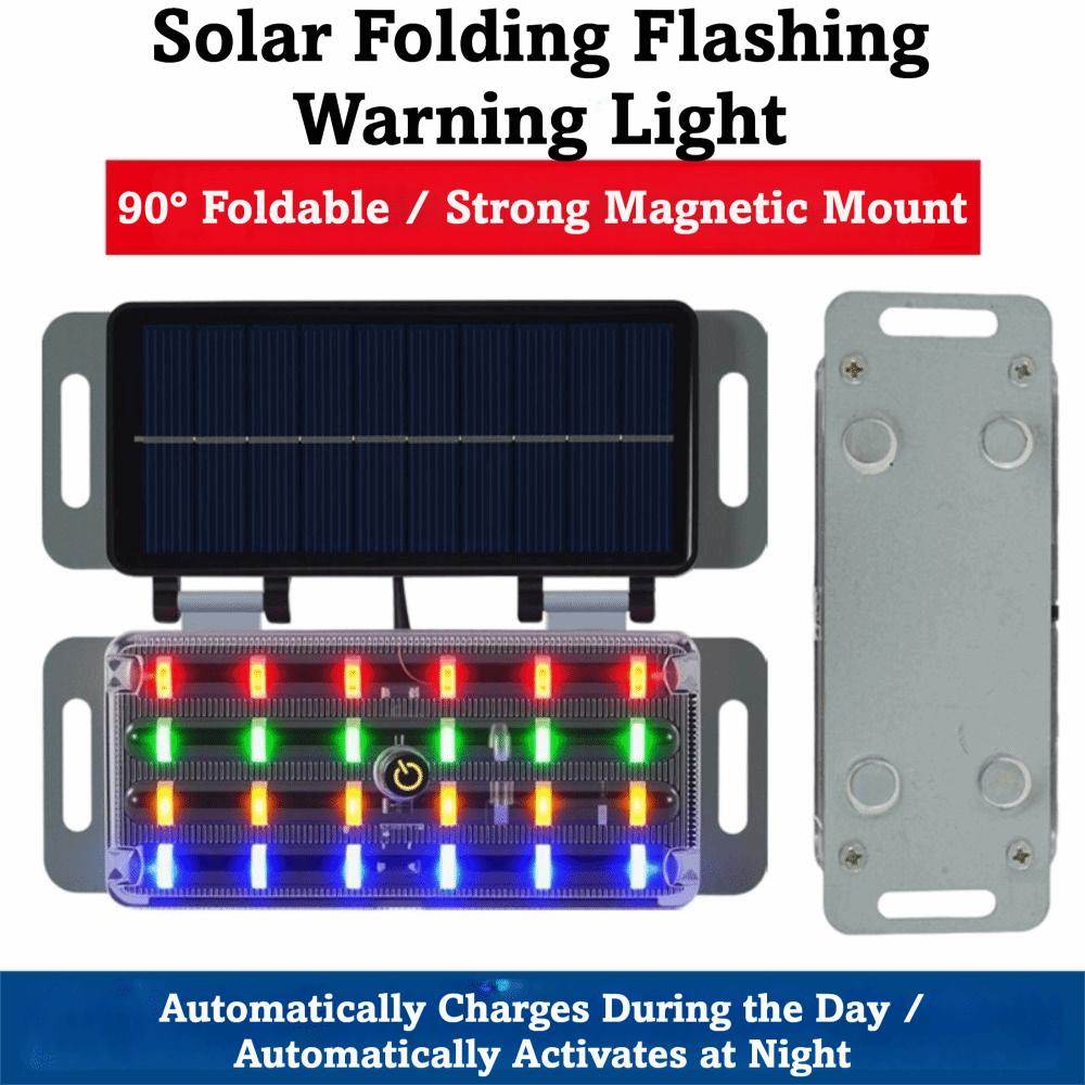 2pcs Solar Powered Solar Powered Warning Light LED Flashing Wireless Safety Lamp Rear Installation