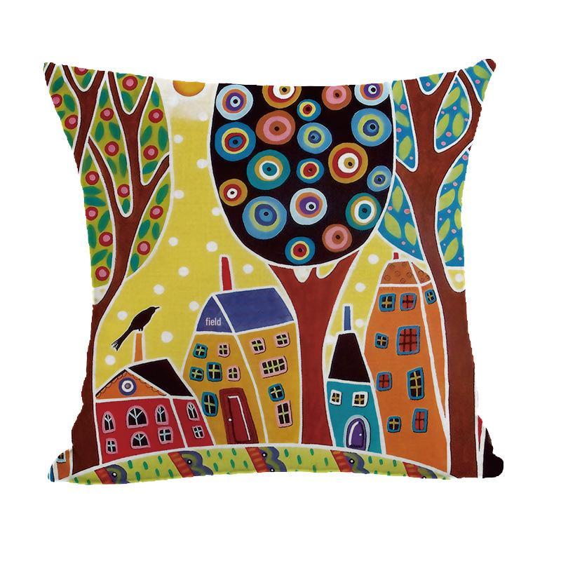 Nordic Geometric Peach Skin Velvet Cartoon Backrest Pillowcase/Cushion Cover
