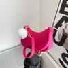 1Pcs Simple Light Weigh Underarm Bags Women'S Mini Felt Shoulder Bag Ergonomic Underarm Saddlebag Purse Shoulder Pouch