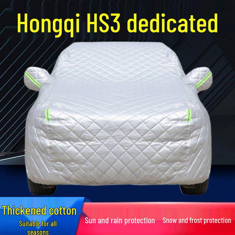 

2024 Red Flag HS3 Premium Cotton Quilt Car Cover - Snow, Hail, Sun, and Rain Protection for PHEV Hongqi HS3