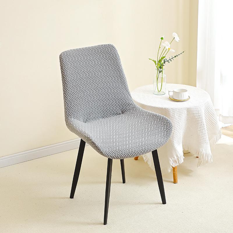 Jacquard Curved Chair Cover Anti-slip Stretch Dining Chair Covers All-inclusive Furniture Protector Funda Silla Housse De Chaise