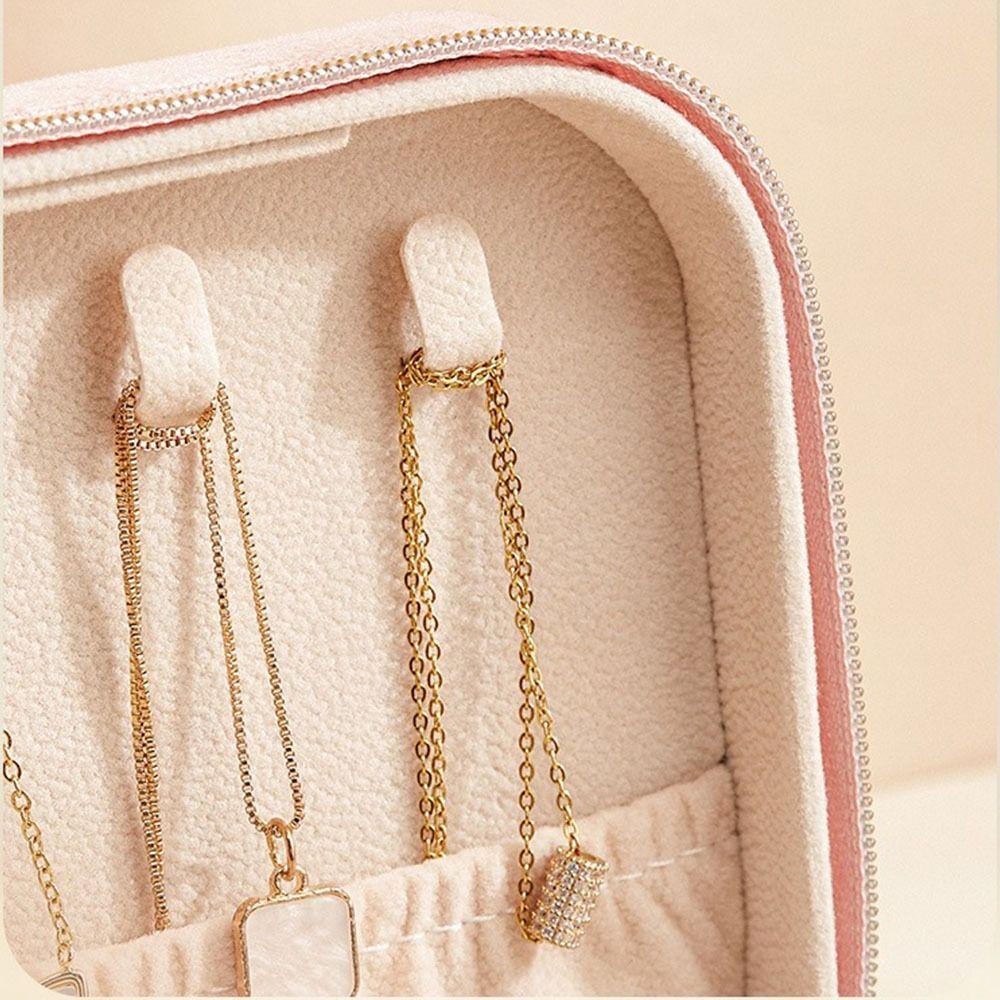 Rectangle Vintage Ring Case 2 Layer Jewelry Case Portable Velvet  Jewelry Box  Valentine
