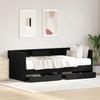 Daybed In Black Oak Finish 75 X 190 Cm Engineered Wood