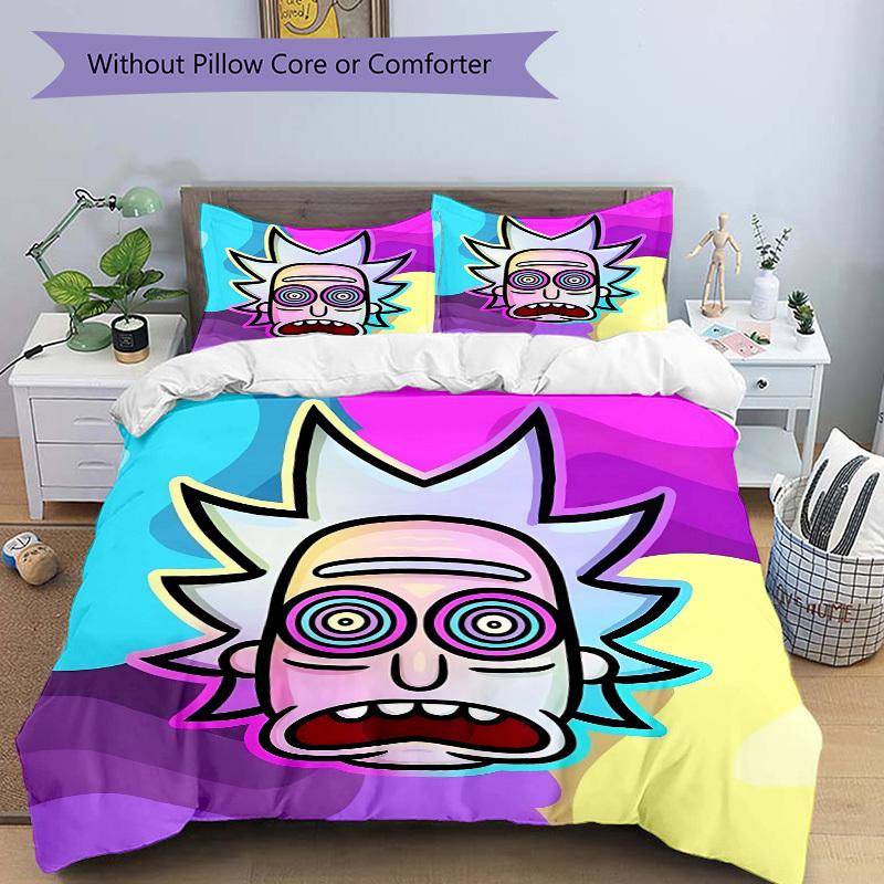 3pcs Rick and Morty Duvet Cover Set, 1 Duvet Cover + 2 Pillowcases (No Insert), High-Definition Print for All Seasons,Durable yy251103079
