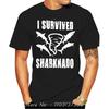 New T Shirts Unisex Funny Tops Tee Basic Models I Survived Sharknado Cotton Print Mens Summer O-Neck T-Shirt Graphic Tshirt